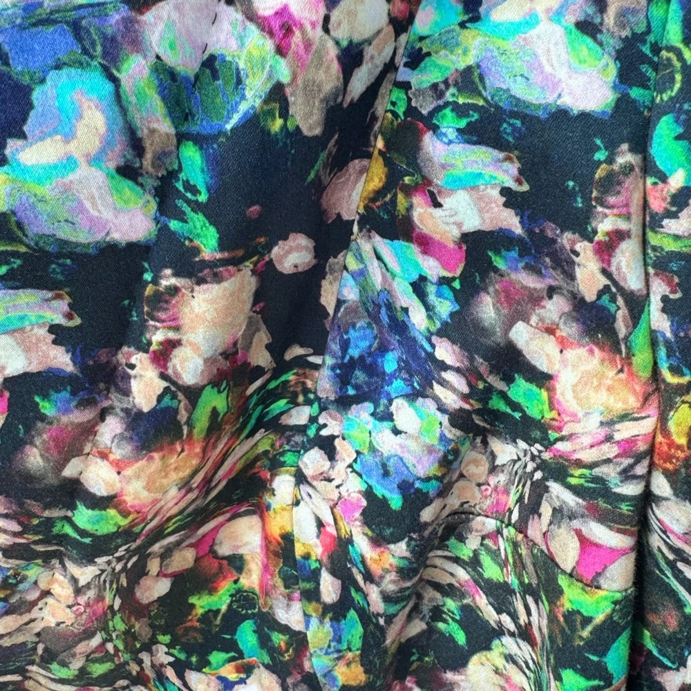 Marina Rinaldi Women’s Multicolor Floral Print Blazer Cotton Stretch Jacket M